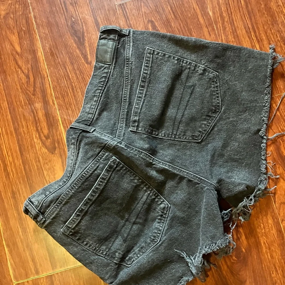 American Eagle Outfitters Distressed Black Denim Jean Shorts